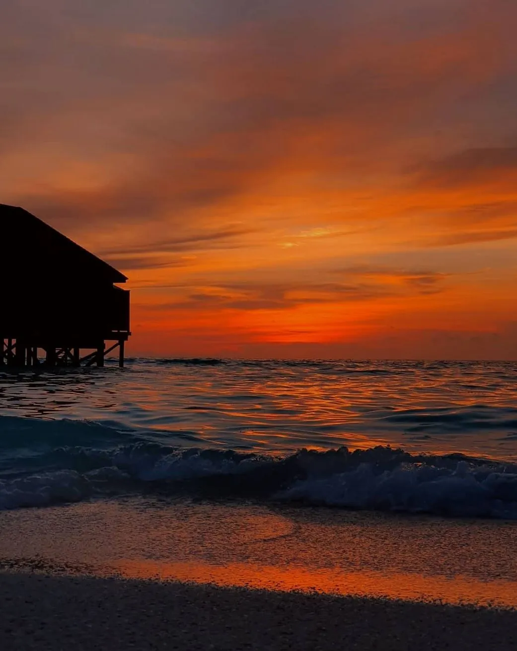 The Island at Night Baros Maldives